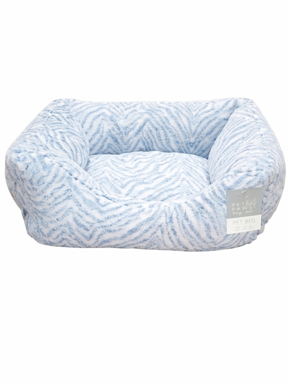 Pet Paws Design Studio Blue Gray & White Zebra Print Cat Dog Bed New with Tags